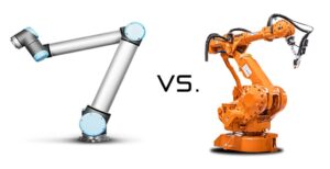 robot công nghiệp và cobot trong nhà máy tự động hóa